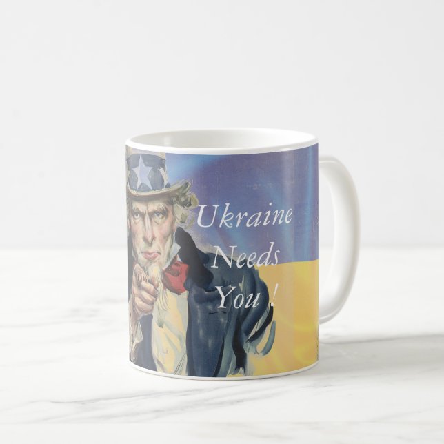 Caneca De Café A Ucrânia Precisa De Você! (Frente Esquerda)
