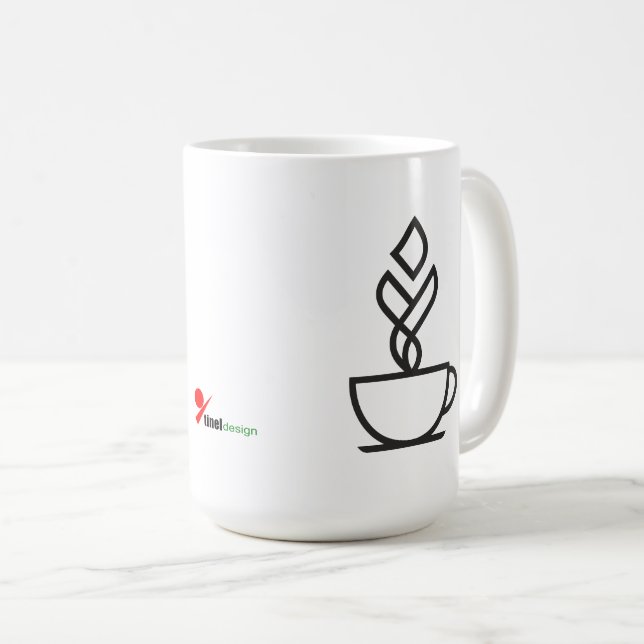 Caneca de Café a Vapor Geométrica | Arte de Linha  (Frente Esquerda)
