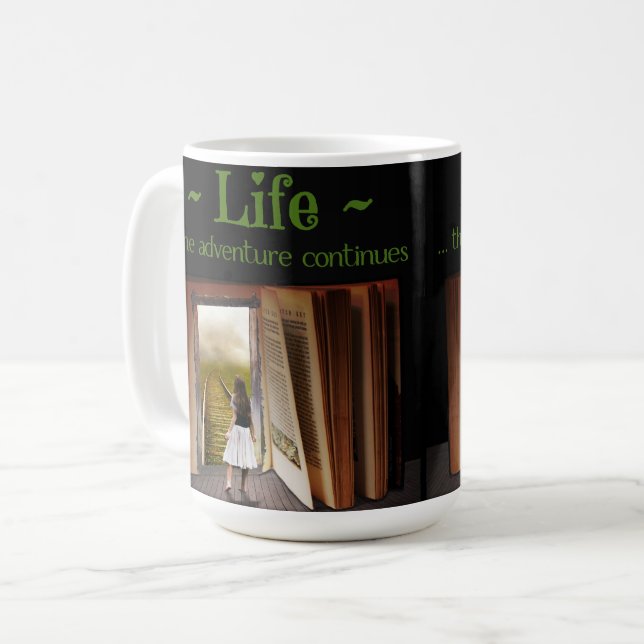 Caneca De Café A vida, a aventura continua (Frente Esquerda)