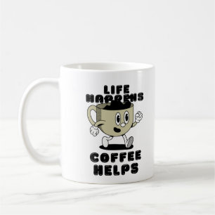 Caneca De Café A Vida Acontece, Café Ajuda, Cafeína Legal
