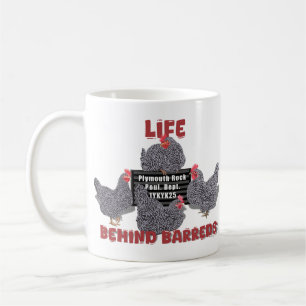 Caneca De Café A vida atrás das barracas (barred Plymouth Rock He