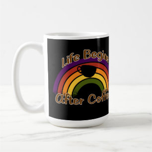 Caneca De Café A Vida Começa Após O Café - Arco-Íris Vintage