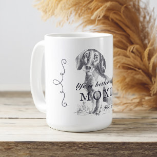 Caneca De Café A Vida Do Dachshund É Melhor Com O Nome Do Cão Per