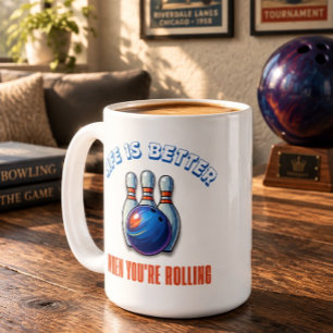 Caneca De Café A Vida do Jogador de Boliche é Melhor Quando Você