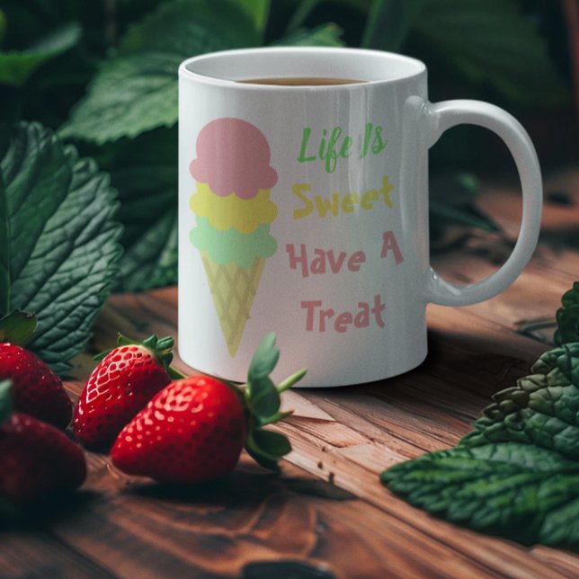 Caneca De Café A Vida Do sorvete É Doce (Criador carregado)