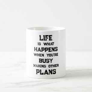 Caneca De Café A Vida É... Citação Motivacional Engraçada