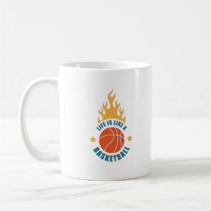 Caneca De Café A Vida É Como Um Basquete