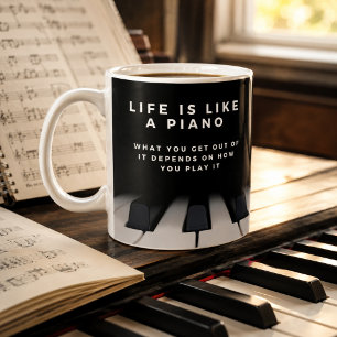 Caneca De Café A Vida é Como um Piano Inspirador