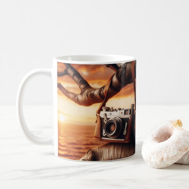 Caneca De Café A vida é como uma câmera (Com Donut)