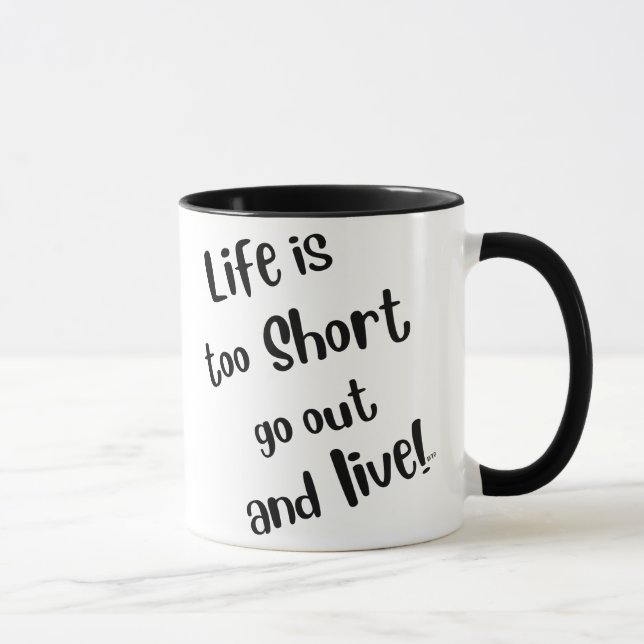 Caneca de Café "A Vida é Curta" (Direita)