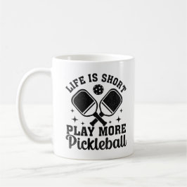 Caneca De Café A Vida é Curta Jogue Mais Pickleball