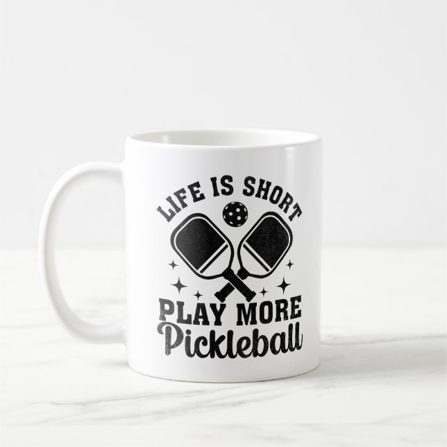 Caneca De Café A Vida é Curta Jogue Mais Pickleball (Esquerda)