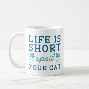Caneca De Café A Vida é Curta Mima o Seu Gato