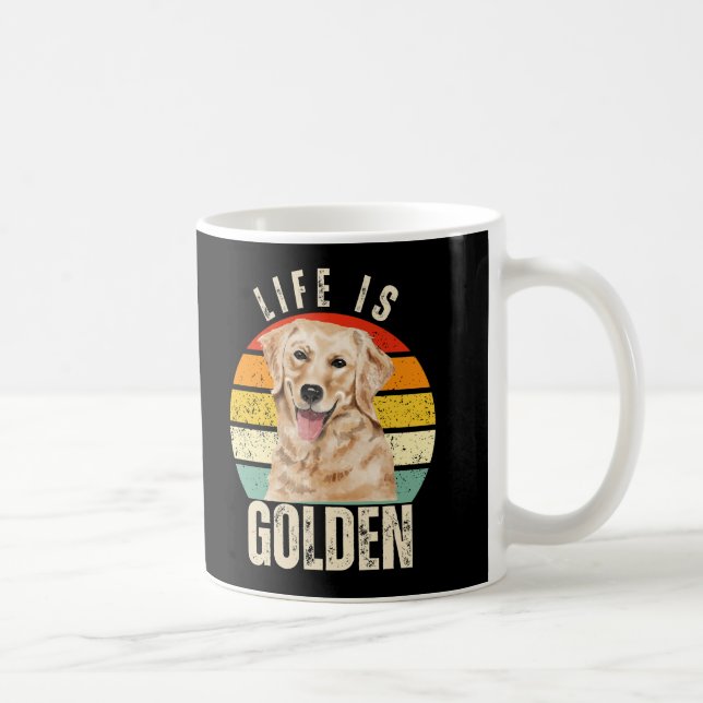 Caneca De Café A Vida É Dourada - Ouro Retriever Lover (Direita)