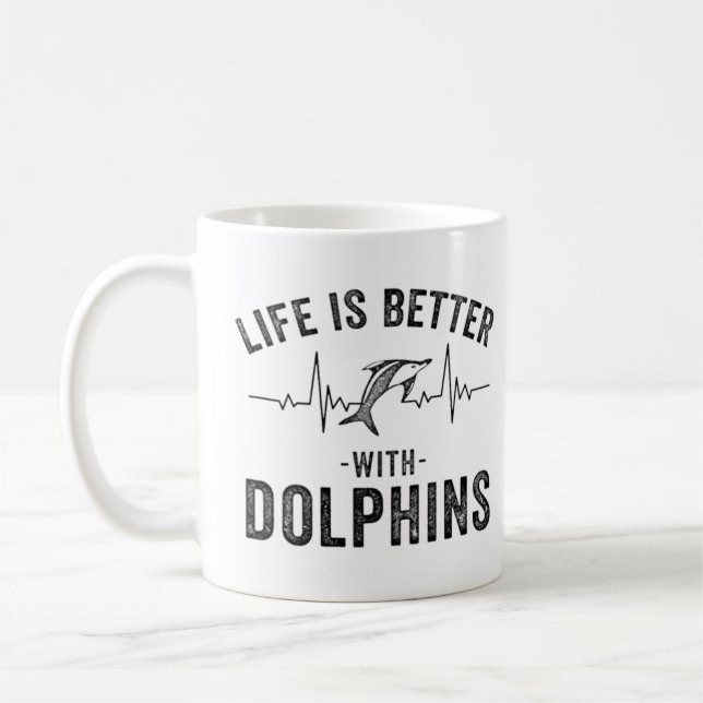 Caneca De Café A vida é melhor com a linha do batimento cardíaco  (Esquerda)
