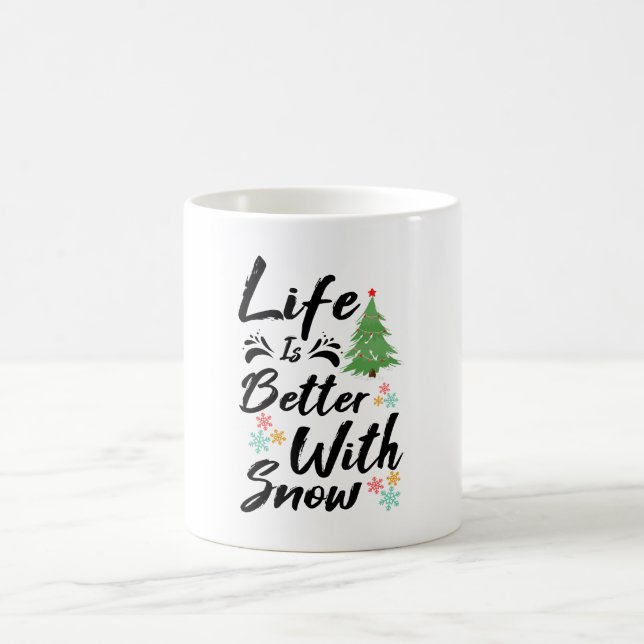 Caneca De Café A Vida É Melhor Com A Neve (Centro)
