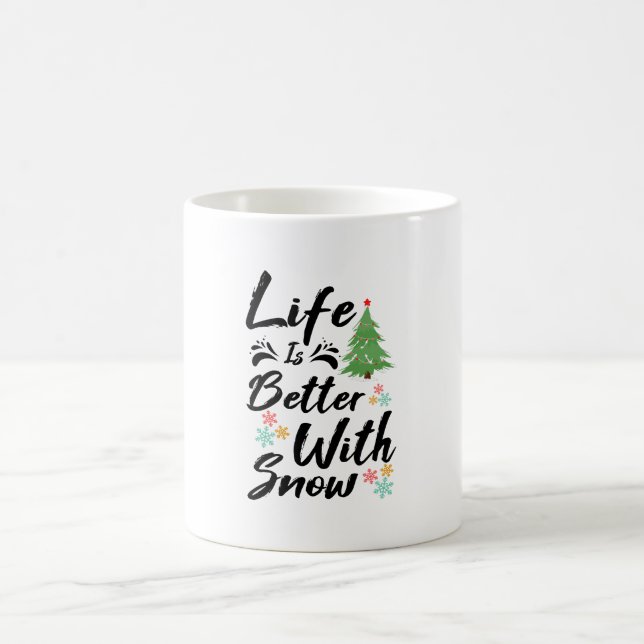 Caneca De Café A Vida É Melhor Com A Neve (Centro)
