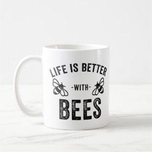 Caneca De Café A vida é melhor com abelhas melíferas frias Animal