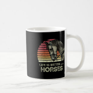 Caneca De Café A Vida É Melhor Com Cavalos Cavalos Andando