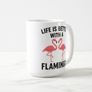 Caneca De Café a vida é melhor com flamingo