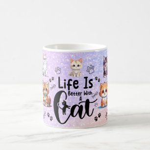 Caneca De Café a vida é melhor com gatos