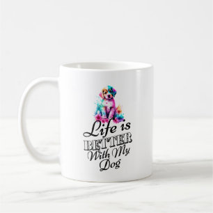 Caneca De Café a vida é melhor com o cão Mug design
