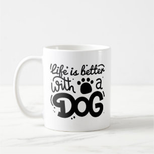 Caneca De Café A Vida É Melhor Com Um Cachorro