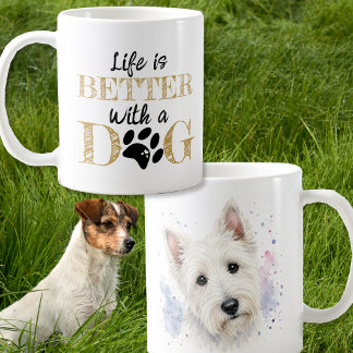 Caneca De Café A Vida é Melhor Com um Cachorro presente scotty do