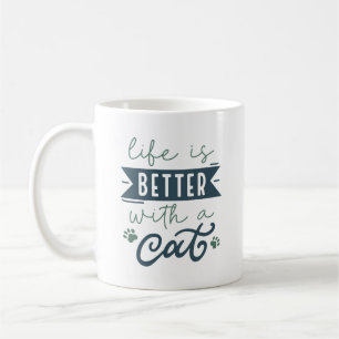 Caneca De Café A Vida É Melhor Com Um Gato