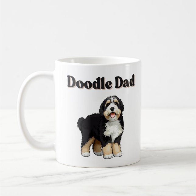 Caneca De Café A vida é melhor com um Pai de Bernedoodle (Esquerda)