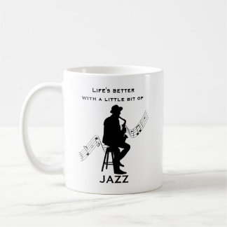 Caneca De Café A vida é melhor com um pouco de Jazz Legal