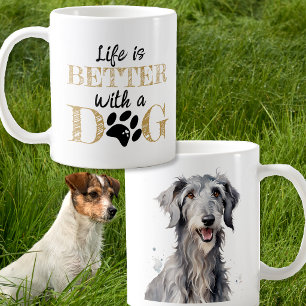 Caneca De Café A Vida é Melhor Com Um Presente de Cão Deerhound