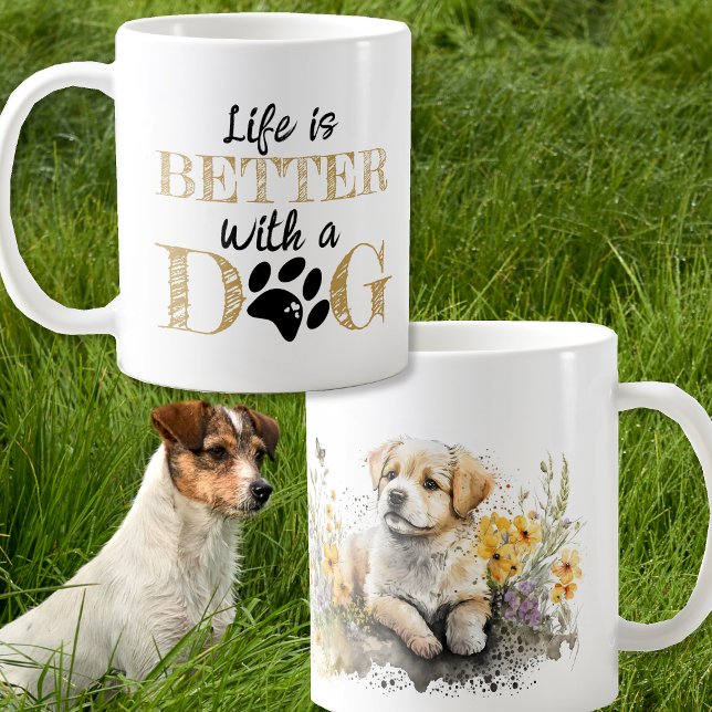Caneca De Café A Vida é Melhor Com um Presente de Labrador (Criador carregado)