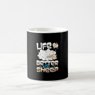 Caneca De Café A Vida É Melhor Com Uma Ovelha Presente para cr