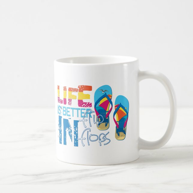 Caneca De Café A vida é melhor de chinelos (Direita)