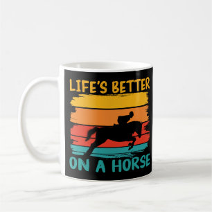 Caneca De Café A vida é melhor em um cavalo, moças do cavalo