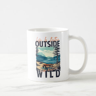 Caneca De Café A Vida É Melhor Fora - A Camisa De Aventura Da Nat