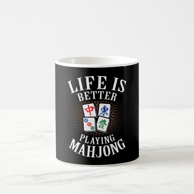 Caneca De Café A vida é melhor jogar Mahjong Funny Mahjong Mãe (Centro)