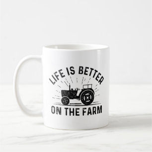 Caneca De Café A Vida É Melhor Na Fazenda