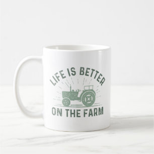 Caneca De Café A Vida É Melhor Na Fazenda