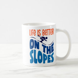 Caneca De Café A vida é melhor nas encostas amante de esqui esqui