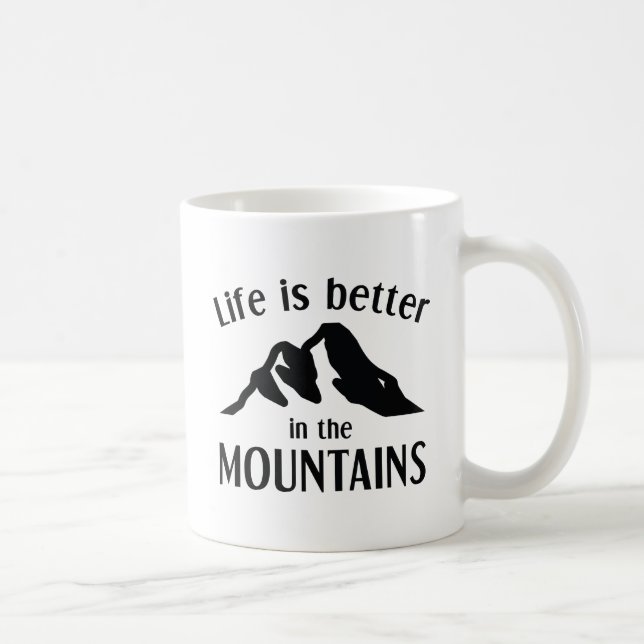 Caneca De Café A Vida É Melhor Nas Montanhas (Direita)