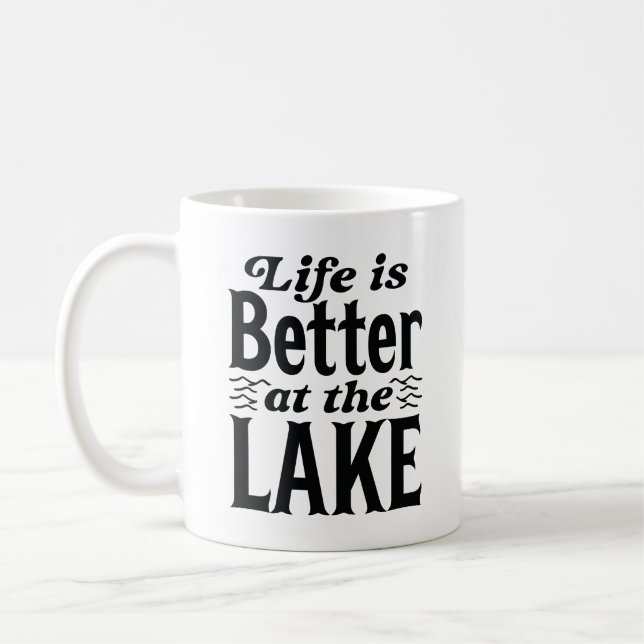 Caneca De Café A Vida É Melhor No Lago (Esquerda)