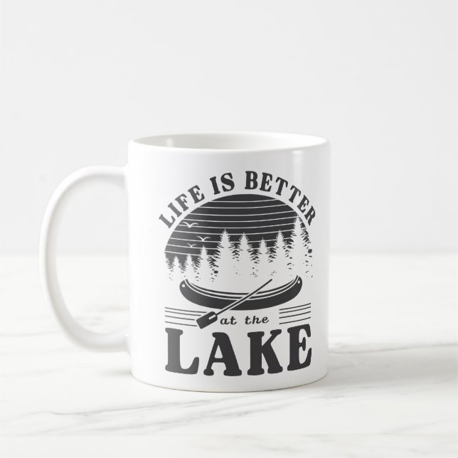 Caneca De Café A Vida É Melhor No Lago (Esquerda)