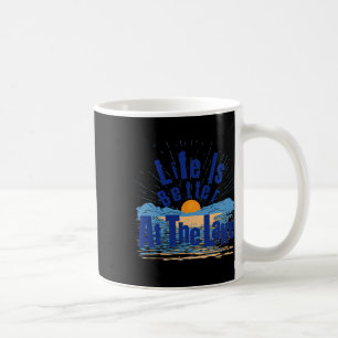 Caneca De Café A Vida É Melhor No Lago Pescaria Náutica Gif