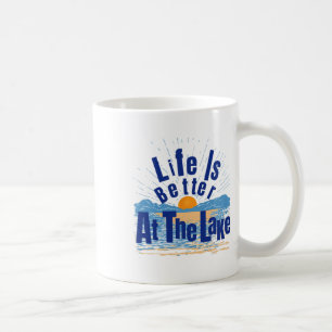 Caneca De Café A Vida É Melhor No Lago Pescaria Navegação Gif
