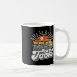 Caneca De Café A Vida é Melhor No Toon Barco de Pontão Divertido