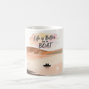 Caneca De Café A vida é melhor num barco