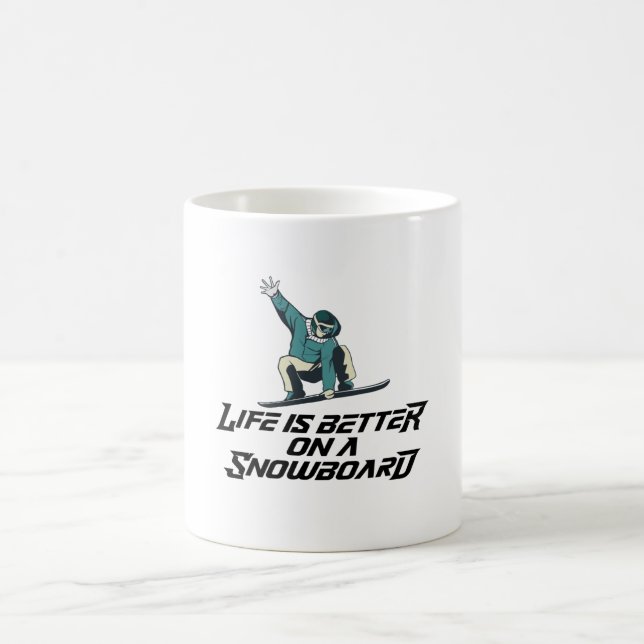 Caneca De Café a vida é melhor num snowboard (Centro)