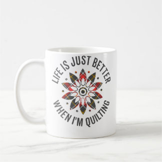 Caneca De Café A Vida É Melhor Quando Estou Fazendo Colchas Croch